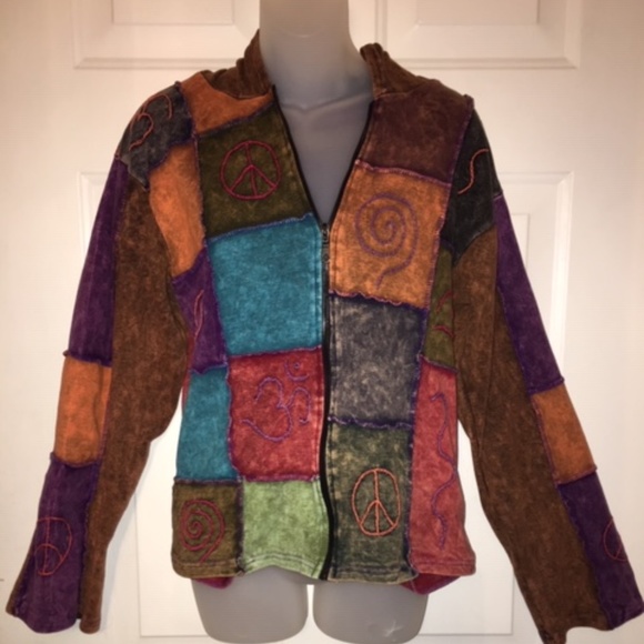 Karma Circle USA Tops - Karma Circle USA Boho Multi Color Hoodie M
